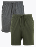 2 Pack Pure Cotton Jersey Pyjama Shorts