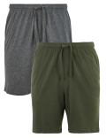 2 Pack Pure Cotton Jersey Pyjama Shorts