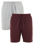 2 Pack Pure Cotton Jersey Pyjama Shorts