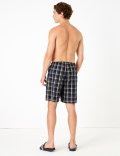 2 Pack Cotton Checked Pyjama Shorts