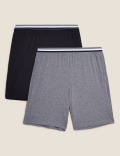 2 Pack Pure Cotton Pyjama Shorts