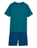 Pure Cotton Leaf Print Pyjama Set