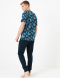 Pure Cotton Leaf Print Pyjama Set