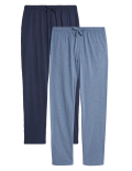 2 Pack Pure Cotton Jersey Pyjama Bottoms