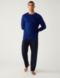 Pure Cotton Striped Crew Neck Pyjama Set