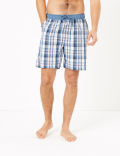 Pure Cotton Checked Pyjama Shorts