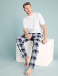 Pure Cotton Checked Pyjama Bottoms