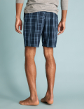 Pure Cotton Checked Loungewear Shorts