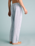Cotton Linen Striped Pyjama Bottoms