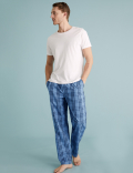 Pure Cotton Checked Pyjama Bottoms