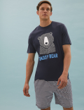 Pure Cotton Daddy Bear Print Pyjama Set