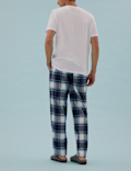 Brushed Cotton Checked Loungewear Bottoms