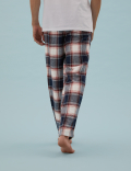 Brushed Cotton Checked Loungewear Bottoms