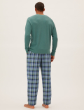 Pure Cotton Checked Loungewear Bottoms