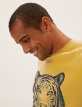 Pure Cotton Tiger Graphic Loungewear Top