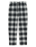 Brushed Cotton Checked Loungewear Bottoms