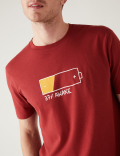 Pure Cotton Battery Graphic Loungewear Top