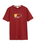 Pure Cotton Battery Graphic Loungewear Top