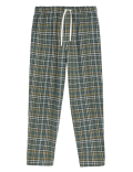 Pure Cotton Checked Loungewear Bottoms