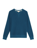 Pure Cotton Waffle Loungewear Sweatshirt