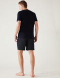Cotton Blend Space Dye Loungewear Shorts