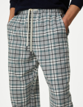 Brushed Cotton Checked Loungewear Bottoms
