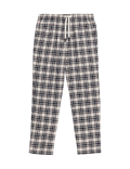 Brushed Cotton Checked Loungewear Bottoms