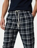 Pure Cotton Checked Pyjama Bottoms