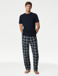 Pure Cotton Checked Pyjama Bottoms