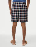 Pure Cotton Checked Loungewear Shorts
