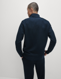 Cotton Blend Half Zip Loungewear Top