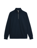 Cotton Blend Half Zip Loungewear Top