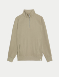 Cotton Blend Half Zip Loungewear Top