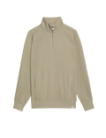 Cotton Blend Half Zip Loungewear Top