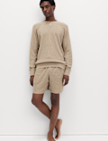 Pure Cotton Waffle Loungewear Sweatshirt