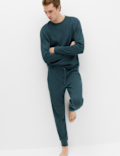 Pure Cotton Waffle Loungewear Sweatshirt