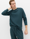 Pure Cotton Waffle Loungewear Sweatshirt