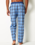 Pure Cotton Checked Long Pyjama Bottoms