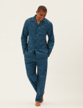 Pure Cotton Leaf Print Pyjama Set