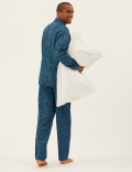 Pure Cotton Leaf Print Pyjama Set
