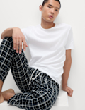 Pure Cotton Checked Loungewear Bottoms