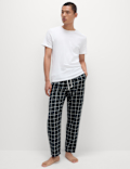 Pure Cotton Checked Loungewear Bottoms