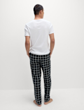 Pure Cotton Checked Loungewear Bottoms