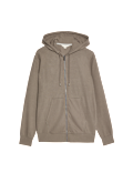 Pure Cotton Textured Zip Through Hoodie