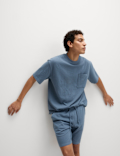 Cotton Rich Textured Loungewear Top
