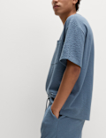 Cotton Rich Textured Loungewear Top