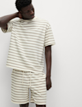 Pure Cotton Textured Striped Loungewear Top
