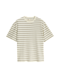Pure Cotton Textured Striped Loungewear Top