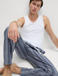 Pure Cotton Striped Loungewear Bottoms
