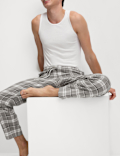 Pure Cotton Checked Loungewear Bottoms
